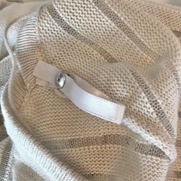 WHBM Tan Cap Sleeve Shadow Stripe Sweater Small - Picture 8 of 12